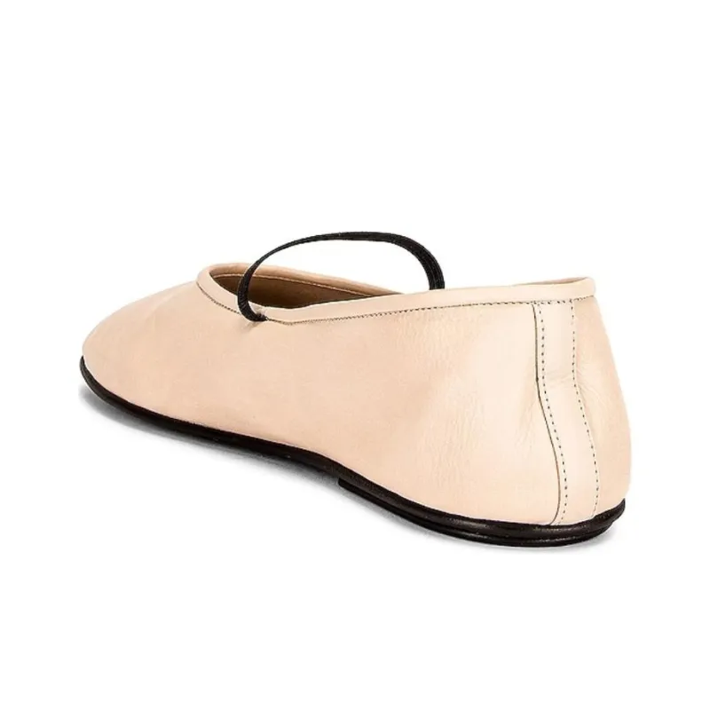 THE ROW Almond-toe Elasticated-strap Ballerina Flats-3