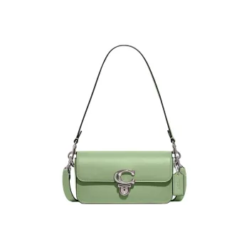 COACH Studio Glove Tanning Portable Crossbody Bag Shoulder Bag Women's Silver & Light Pistachio