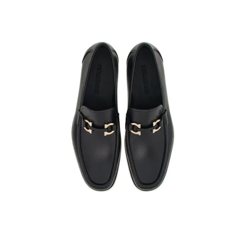 FERRAGAMO Gancini-plaque Leather Loafers-4