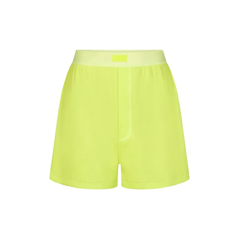 SKIMS COTTON RIB LOOSE BOXER Boxer Shorts Women's 1 Pack DAFFODIL/Daffodil-0