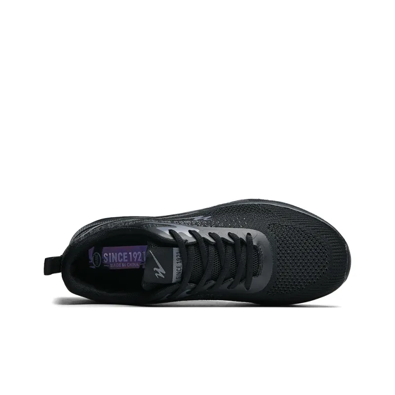 Binary Cushioning Rebound Lightweight Breathable Slip Resistant Low Top Running Shoes Men's Black-2