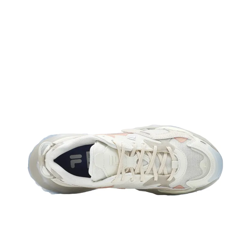 FILA FUSION BIANCO Slip Resistant And Breathable Low Top Casual Shoes Women's White Pink-2