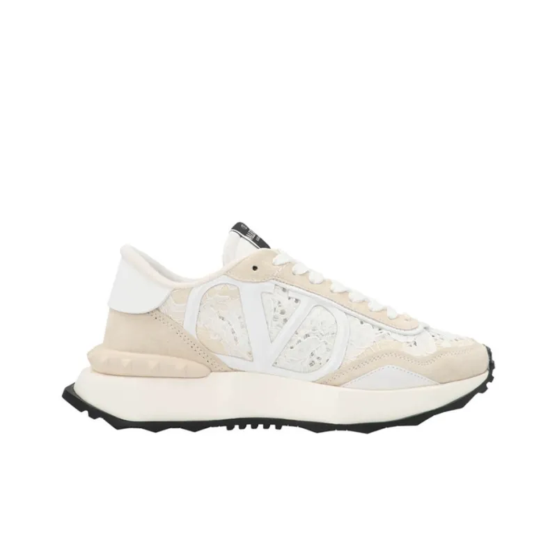 Valentino Lace And Mesh Lacerunner White Ivory Women's-1