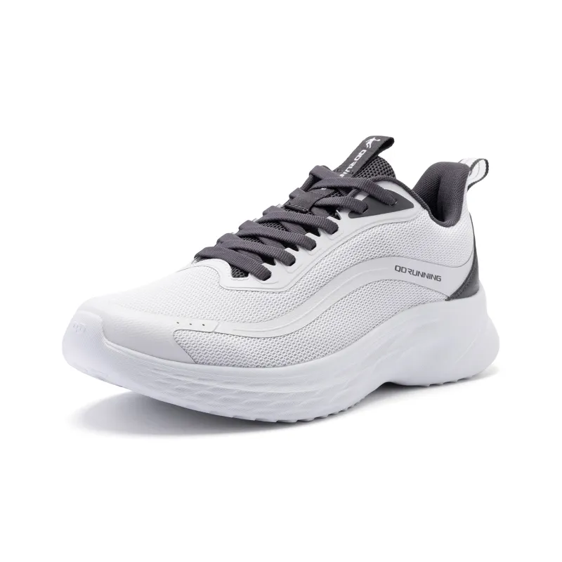 QIAODAN Cushioned Slip-Resistant Low-Top Running Shoes Men's Gray Silver-2