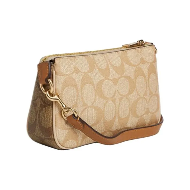 COACH Nolita PVC With Skin Shoulder Bag Handheld Handbag Shoulder Bag Small Size Women's Dark Khaki-1
