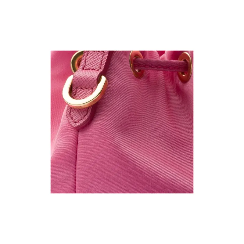 PRADA Re-EditionRe-Nylon Fabric With Leather Bucket Bags Shoulder Bag Crossbody Bag Handbag Mini Women's Begonia Pink-4