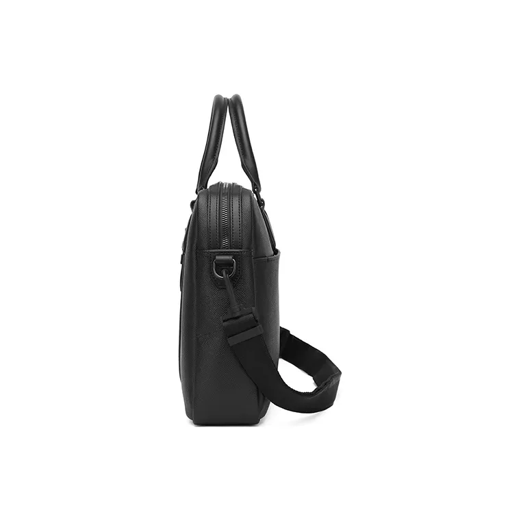 PIERRE CARDIN Top Grain Cow Leather Briefcase Men's Black-3