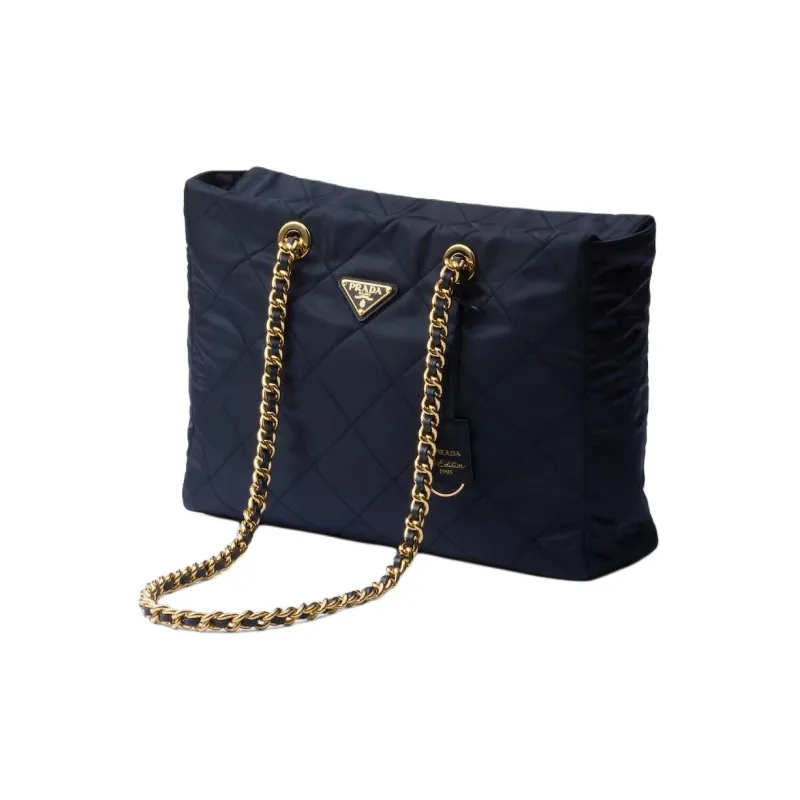 PRADA Re Edition Fabric Tote Bag Shopping Bag Handbag Shoulder Bag Women's Blue-1
