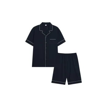 Sha Qian Pajama Set Summer Men's Black