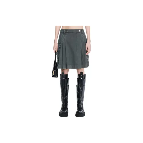 DION LEE Cargo Short Skirts Women's Washed Mercury/Water Silver