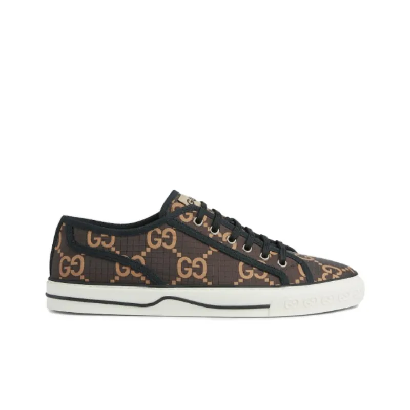 GUCCI Tennis 1977 Low 'GG Monogram Ebony Beige'-1