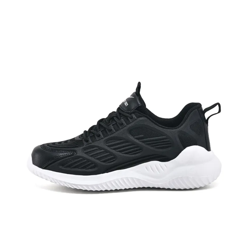 Binary Cushioning, Abrasion Resistant, Lightweight, And Breathable Low Top Casual Shoes Unisex Black White-0