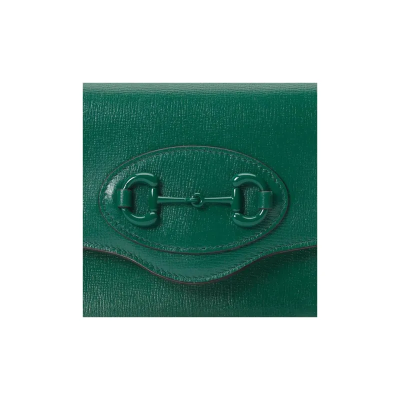GUCCI Horsebit 1955 Leather Crossbody Bag Shoulder Bag Women's Green-8