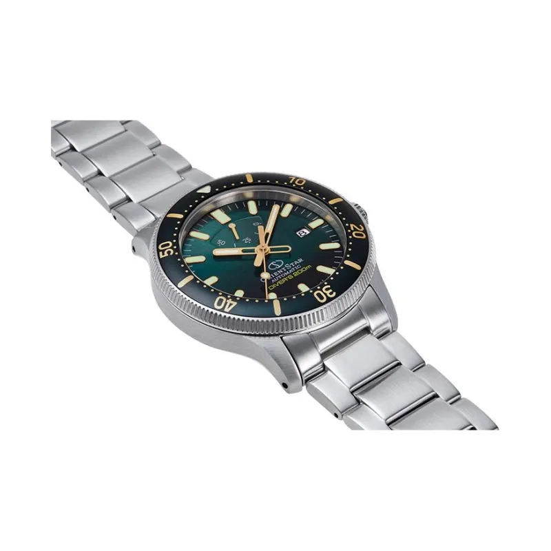 ORIENT STAR Automatic Mechanical Movement Steel Strap Watch Men's Watches Green Dial RE AU0307E00B-1