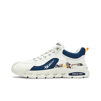 Binary Shock Absorbing, Non Slip, Wear Resistant, Breathable And Lightweight Low Top Casual Shoes Men's Beige Blue