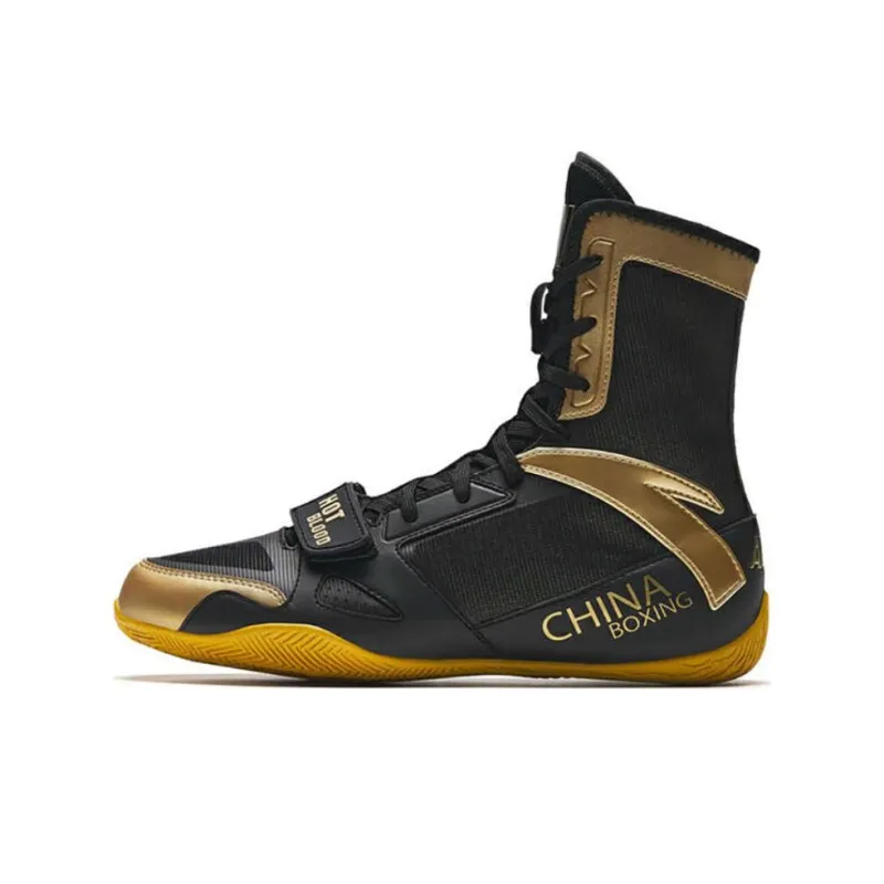 Anta Cushioning, Wear Resistant High Top Training Shoes Men's Black Gold-0