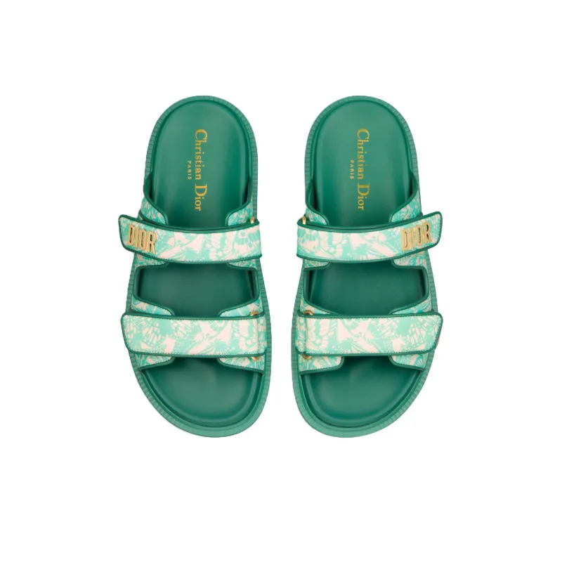 DIOR EVA Slide Slippers Women's Green White-3