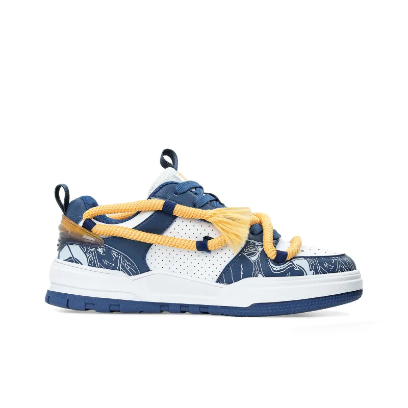 KFT Dreadlocks Model Vintage Denim Slip Resistant Cushioning Low Top Skateboard Shoes Men's-7