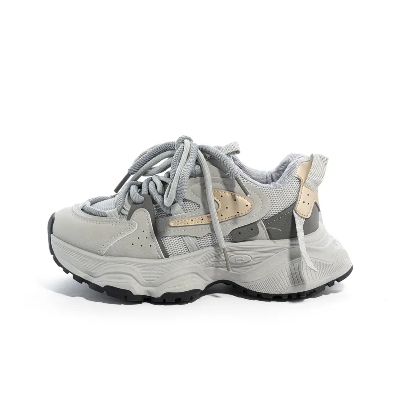 Humanism 1986 Cushioned Anti-Slip Wear-Resistant Lightweight Height Increasing Low-Top Chunky Sneakers Women's-0