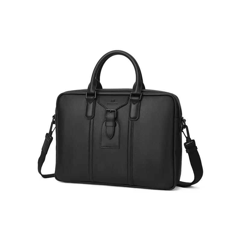 PIERRE CARDIN Top Grain Cow Leather Briefcase Men's Black-2