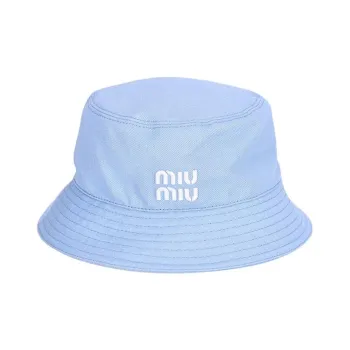 MIU MIU Cotton Bucket Hats Unisex Blue