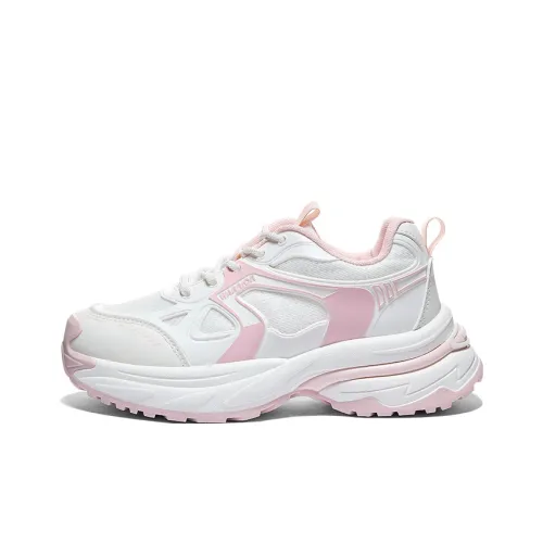 Warrior Abrasion Resistant Breathable Height Increasing Low Top Chunky Sneakers Women's Beige Pink
