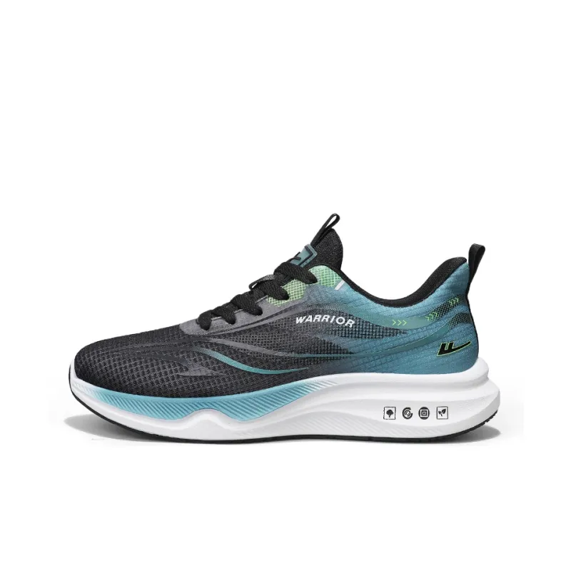 Warrior Abrasion Resistant Low Top Running Shoes Men's Black Lake Blue-0