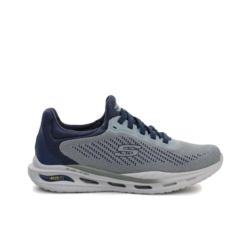 Skechers ARCH FIT ORVAN Cushioning Wear Resistant Low Top Running Shoes Men's Gray Blue-1