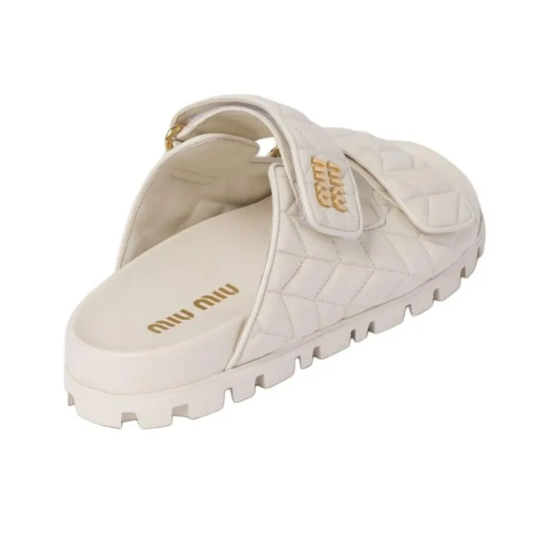 MIU MIU Slide Slippers Women's White-3