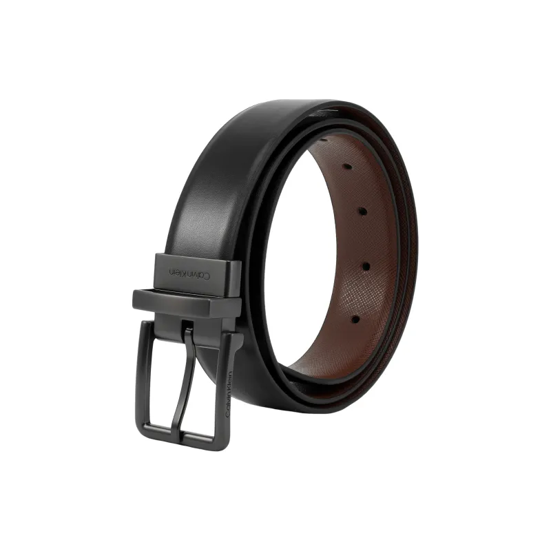 CALVIN KLEIN Leather Belts Men's Black/Brown Width 3.2cm-2