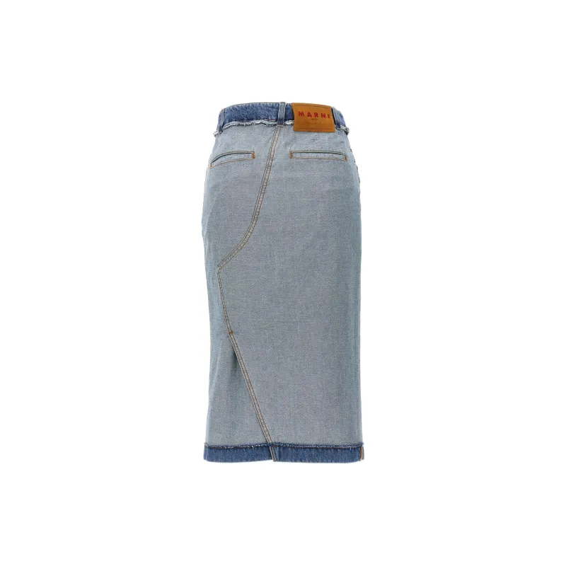 MARNI Inside out Denim Midi Skirt-1