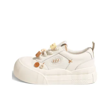TTKJ Cushioning, Abrasion Resistant, Slip Resistant Low Top Skateboard Shoes Women's White