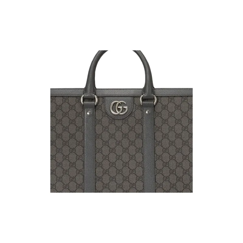 GUCCI Ophidia Canvas With Leather Tote Bag Shopping Bag Shoulder Bag Crossbody Bag Handbag Large Size Men's Gray-7