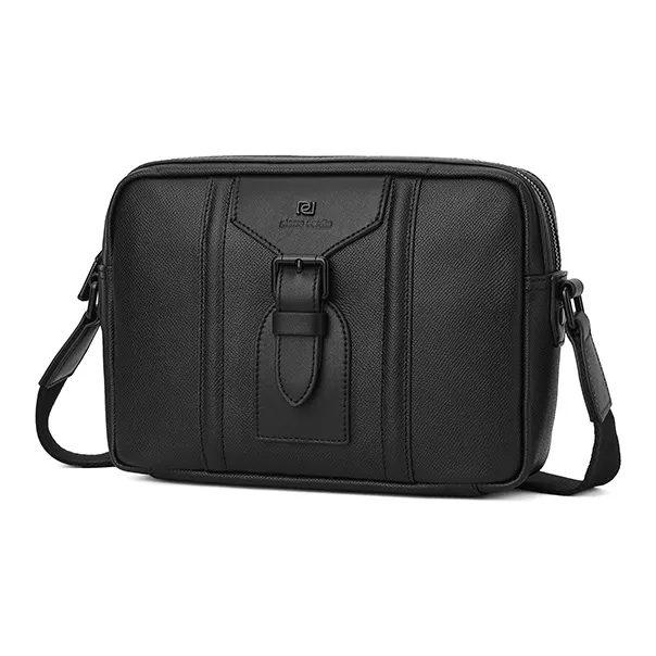 PIERRE CARDIN Cow Leather Briefcase Trumpets Men's Black-2