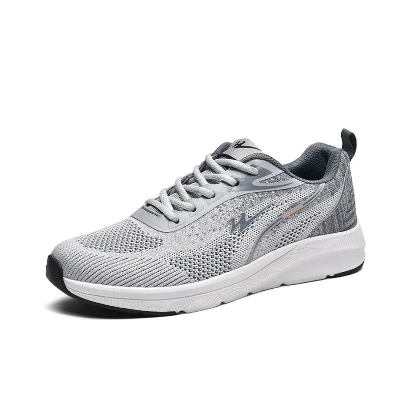 Binary Cushioning Anti Slip Wear Resistant Breathability Low Top Running Shoes Men's Gray-1
