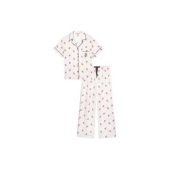 Victoria's Secret Pajama Set Women's Rose Pink Flamingo Print