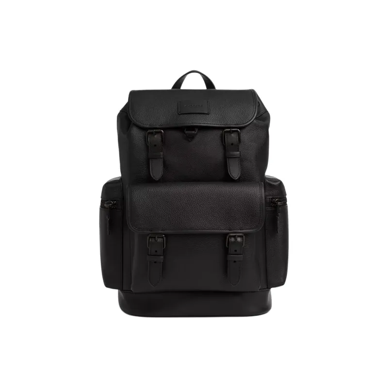 COACH Sprint Leather Patchwork Calfskin Backpack Large Size Men's Black-0