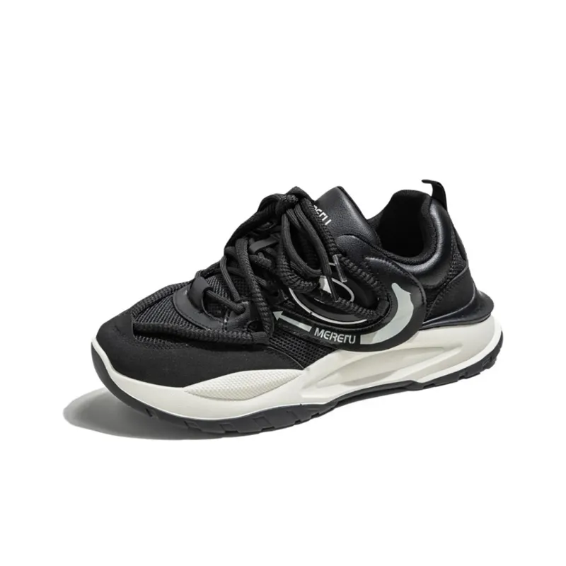 Meiretu Anti Slip Wear Resistant Mid Top Casual Shoes Men's Black-1