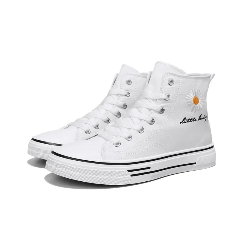Little Daisy Small Daisy Height Increasing Wear-Resistant Breathable Slip-Resistant High-Top Canvas Shoes Men's-10