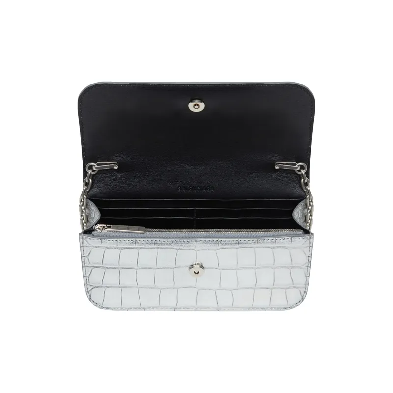 Balenciaga Gossip Cow Leather Shoulder Bag Crossbody Bag Regular Women's Silver-4