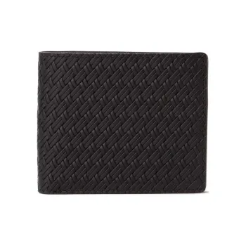 Beams Embossed Leather Wallet Regular Men's Black