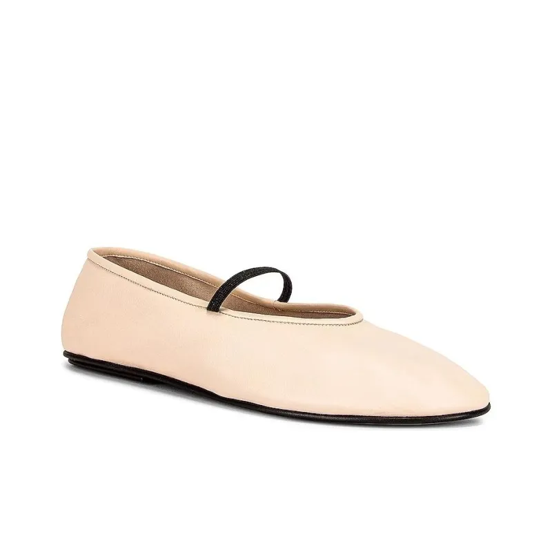 THE ROW Almond-toe Elasticated-strap Ballerina Flats-2
