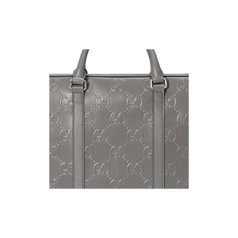 GUCCI Leather Shoulder Bag, Crossbody Bag, Handbag Men's Gray-8