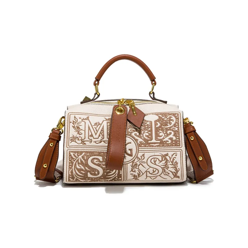 MACKJANICE Denim Boston Bag One Shoulder Handbags Regular Women's Brown-1