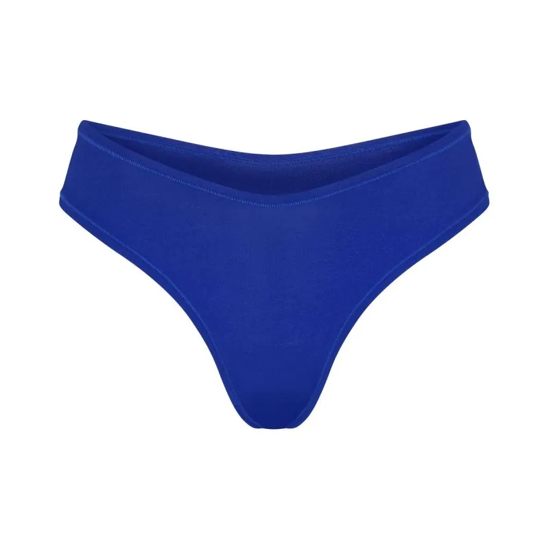 SKIMS COTTON JERSEY DIPPED THONG Underpants Women's 1 Pack Cobalt/Co-0