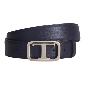 TOD'S T Logo Plaque Buckle Belt