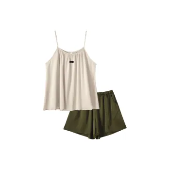 Same Language Pajama Set Women's Orange White Mocha Green