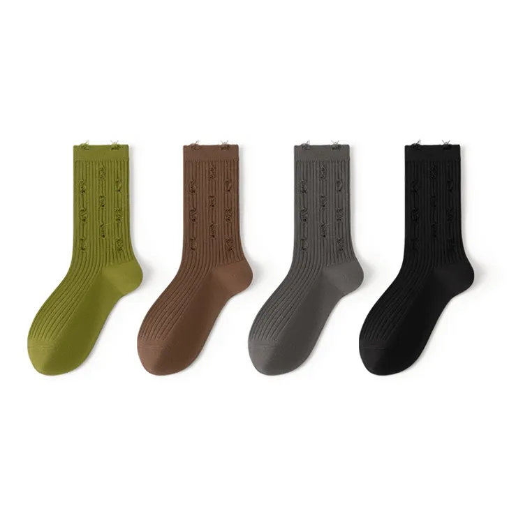SHIWAJI Mid Calf Socks Unisex 4 Pack-9