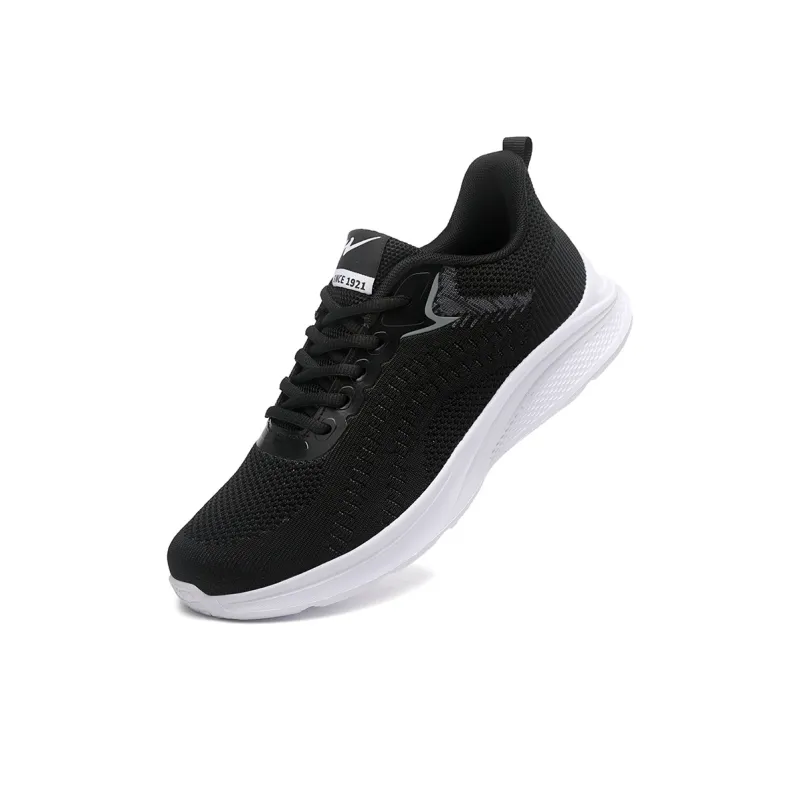 Binary Cushioning Anti Slip Wear Resistant Breathable Lightweight Rebound Low Top Running Shoes Men's Black-3