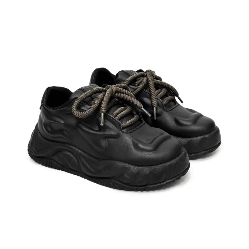 SLNU 3 Coverage Cushioning Wear Resistant Height Increasing Low Top Skateboard Shoes Men's Black-2